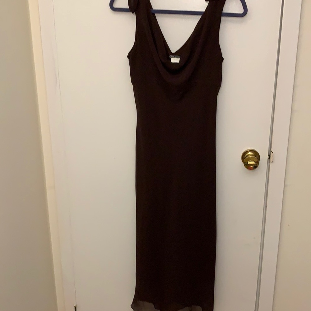 Brown midi dress